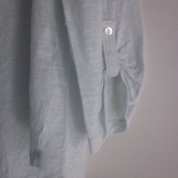 Ann Taylor Womens Size L Off White (Pale Green) Linen Pullover Summer 3/4 Sleeve - Picture 5 of 11
